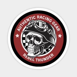 Rebel Thunder Racing Gear Skull Magnet